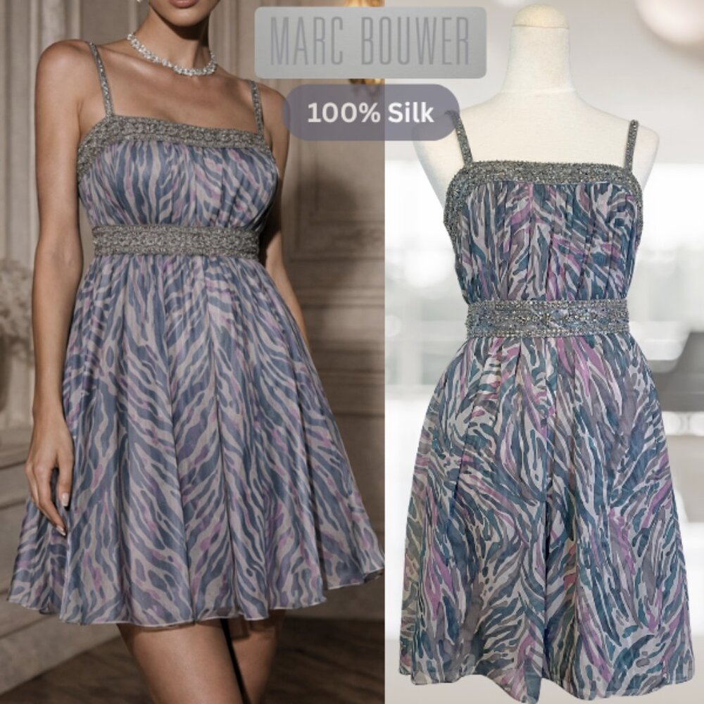 Marc Bower Glamit Dress Size 6 Cocktail Prom Formal 100% Silk Dress